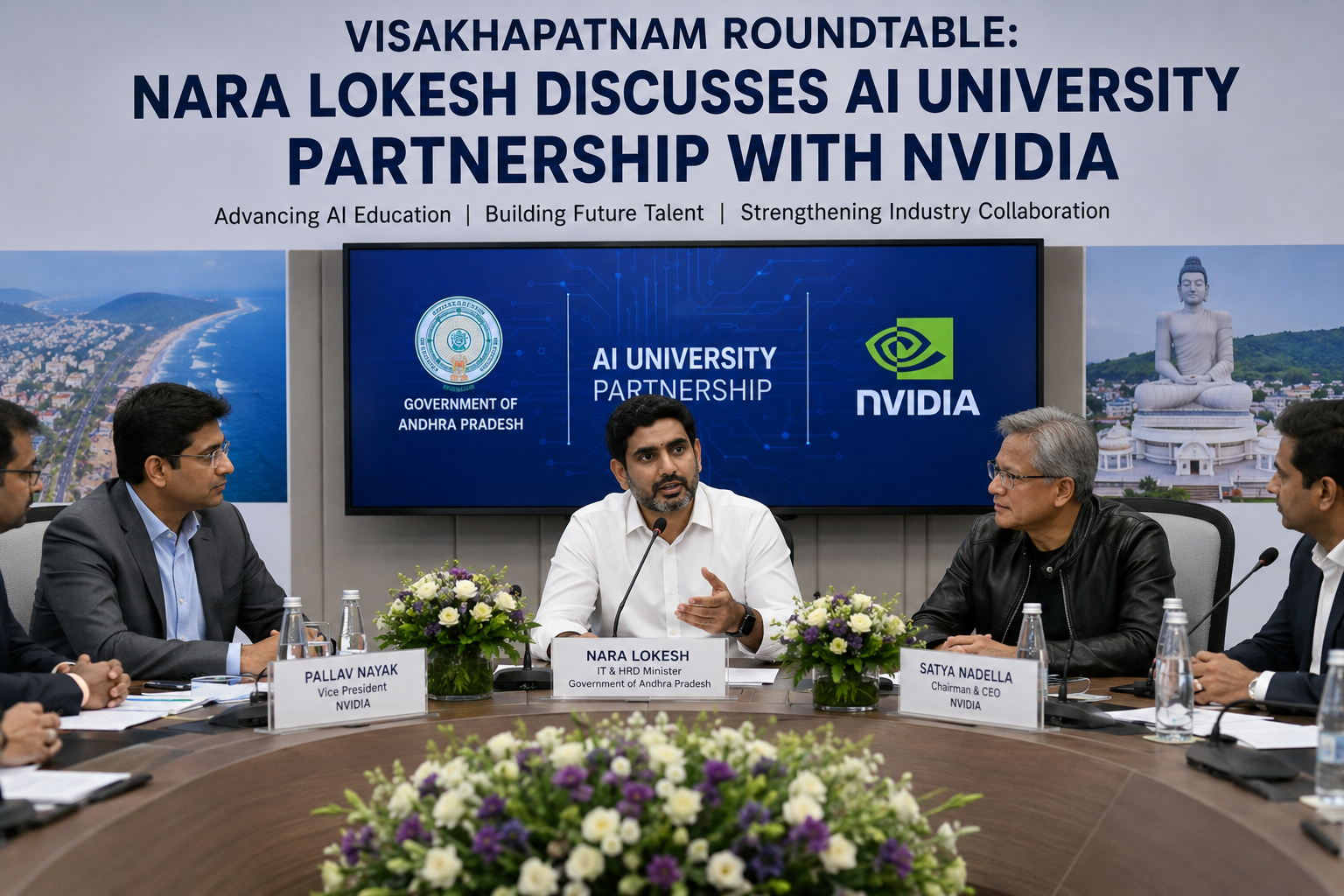 Visakhapatnam Roundtable: Nara Lokesh Discusses AI University Partnership with NVIDIA